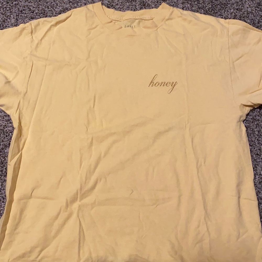 yellow brandy melville honey graphic tee